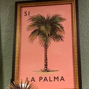 Sapna Shah Loteria Wall Print - 12x18 LA PALMA New- ready to hang Palm Tree Art